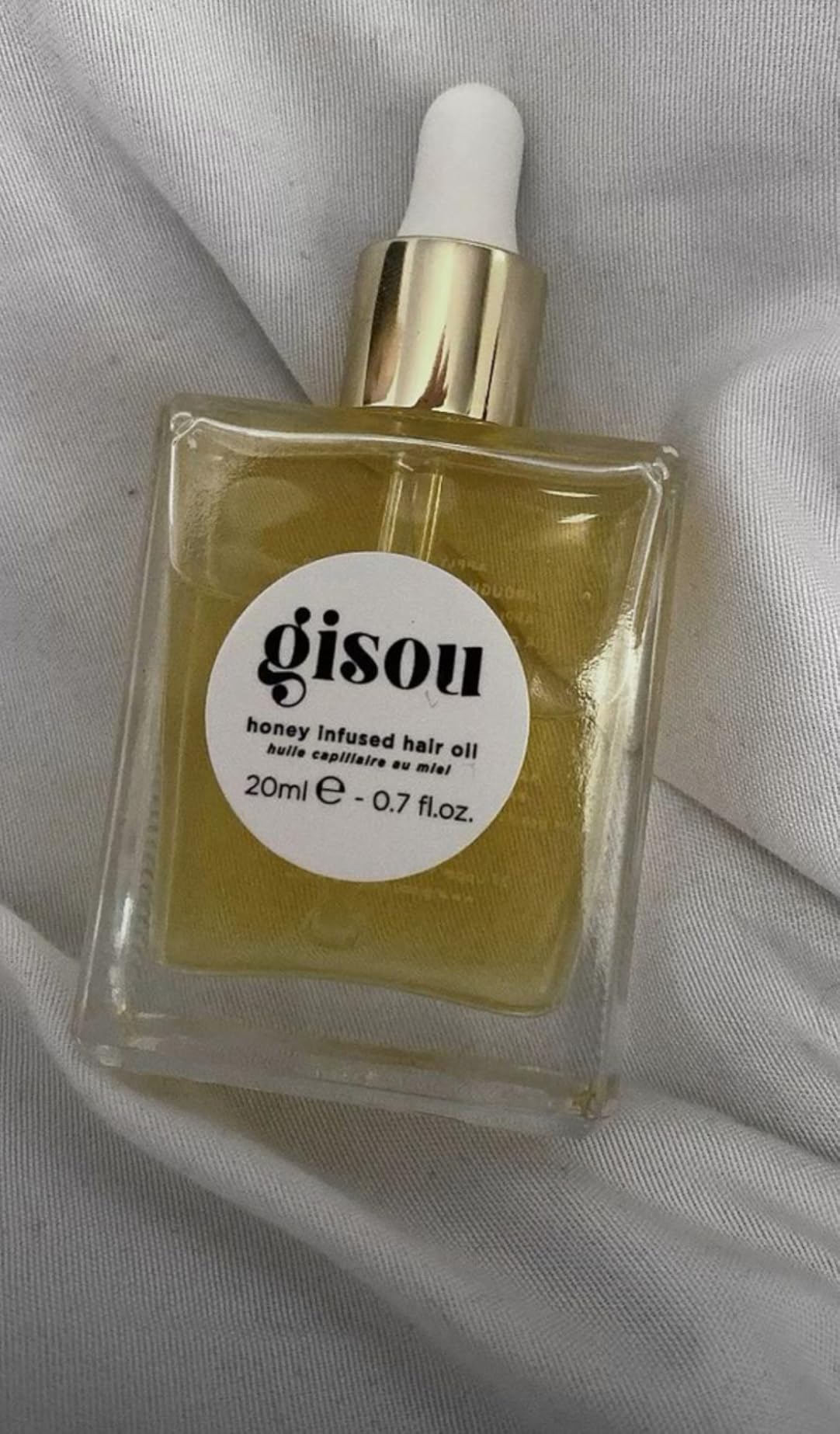 Gisou Honey Infused Hair Oil Mini - Hydrating & Frizz Control Luxury Treatment with Mirsalehi Honey, Adds Shine & Heat Protectant, Color Safe for All Hair Types, 0.7 Fl Oz