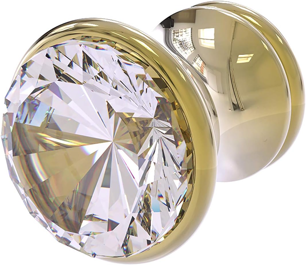 Allied Brass CC-10-UNL Carolina Crystal Collection Cabinet Knob, Unlacquered Brass