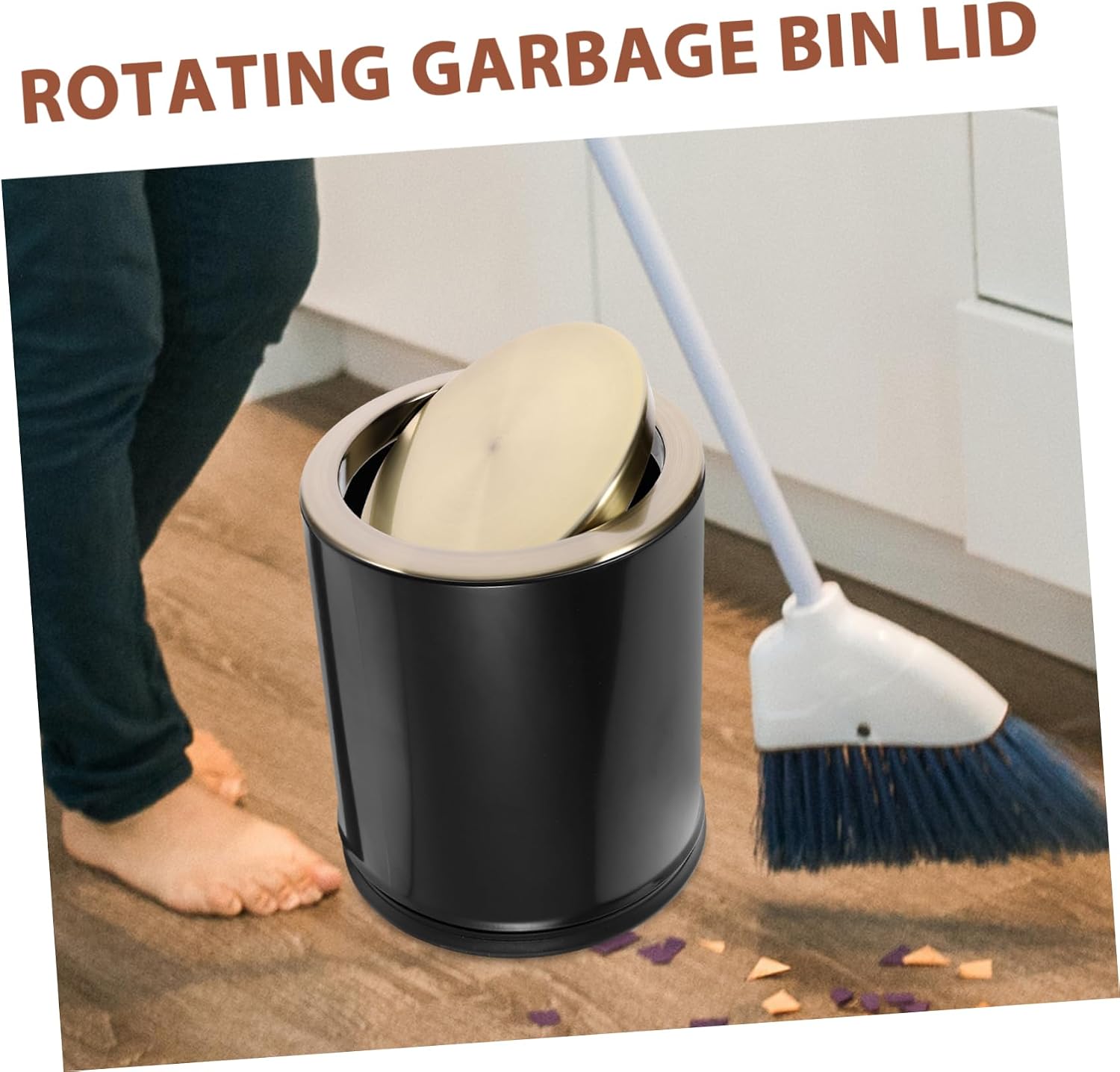 Stainless Steel Kitchen Trash Can Lid Swing Lid for Kitchen Garbage Cans Easy Open Flap Design Material