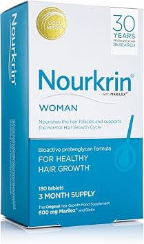 Nourkrin Woman for Healthy Hair Growth food supplement with Marilex, biotin and silica 180 tablet pack (3 month supply)