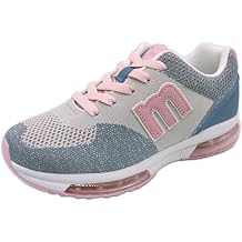 moz Women's 952240627 Knit Sneakers, Combination, Air Cushion, Lightweight, Stretchable, Easy to Wear, Running, Walking