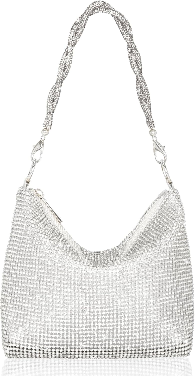 Afashor Fashion Womens Evening Bag Glitter Rhinestone Purse Shiny Clutch Handbag for Party Wedding