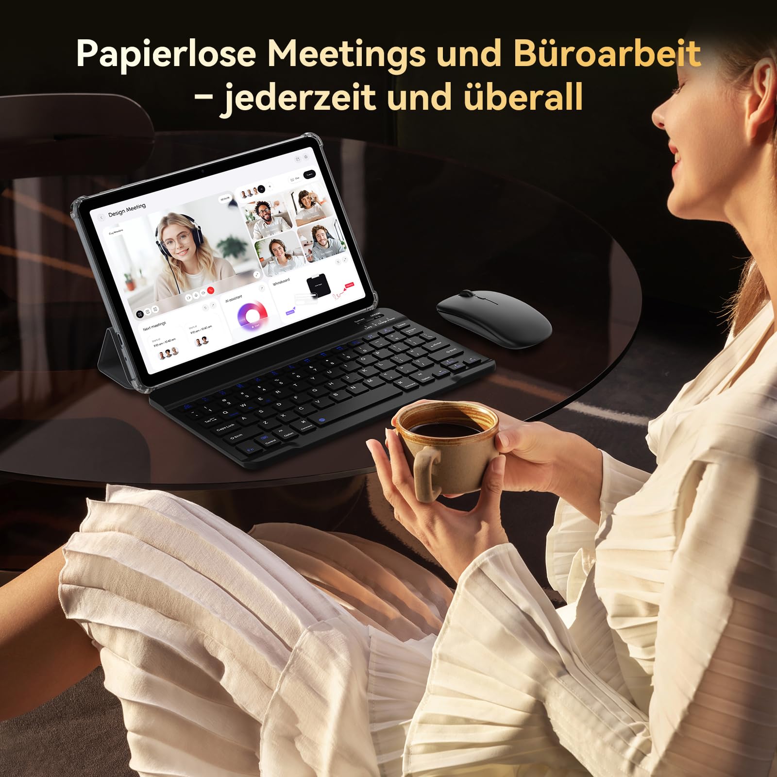 TABWEE Tablet con Tastiera e Penna, 18 GB RAM+ 128GB ROM (2 TB TF) | Tablet in Offerta 10 Pollici, Android 15, 6000 mAh, 5MP+2MP, Gemini AI, 5G WIFI, GPS, 3.5mm Jack Port (4 Anni Garanzia)
