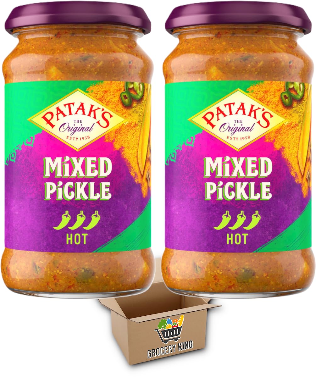 Pataks Pickle Jars | Mixed Pickle Hot 2x283g | Grocery King