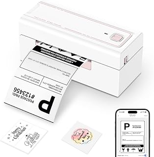 Bluetooth Thermal Shipping Label Printer, Wireless 4x6 Shipping Label Printer for Packages, High-Speed Thermal Printer Compatible with Android, iOS & Windows for Amazon, Ebay, Shopify, USPS