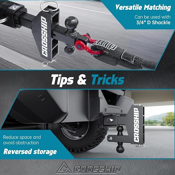 Adjustable Trailer Hitch 26000lbs GTW Drop Hitch for 2 Receiver