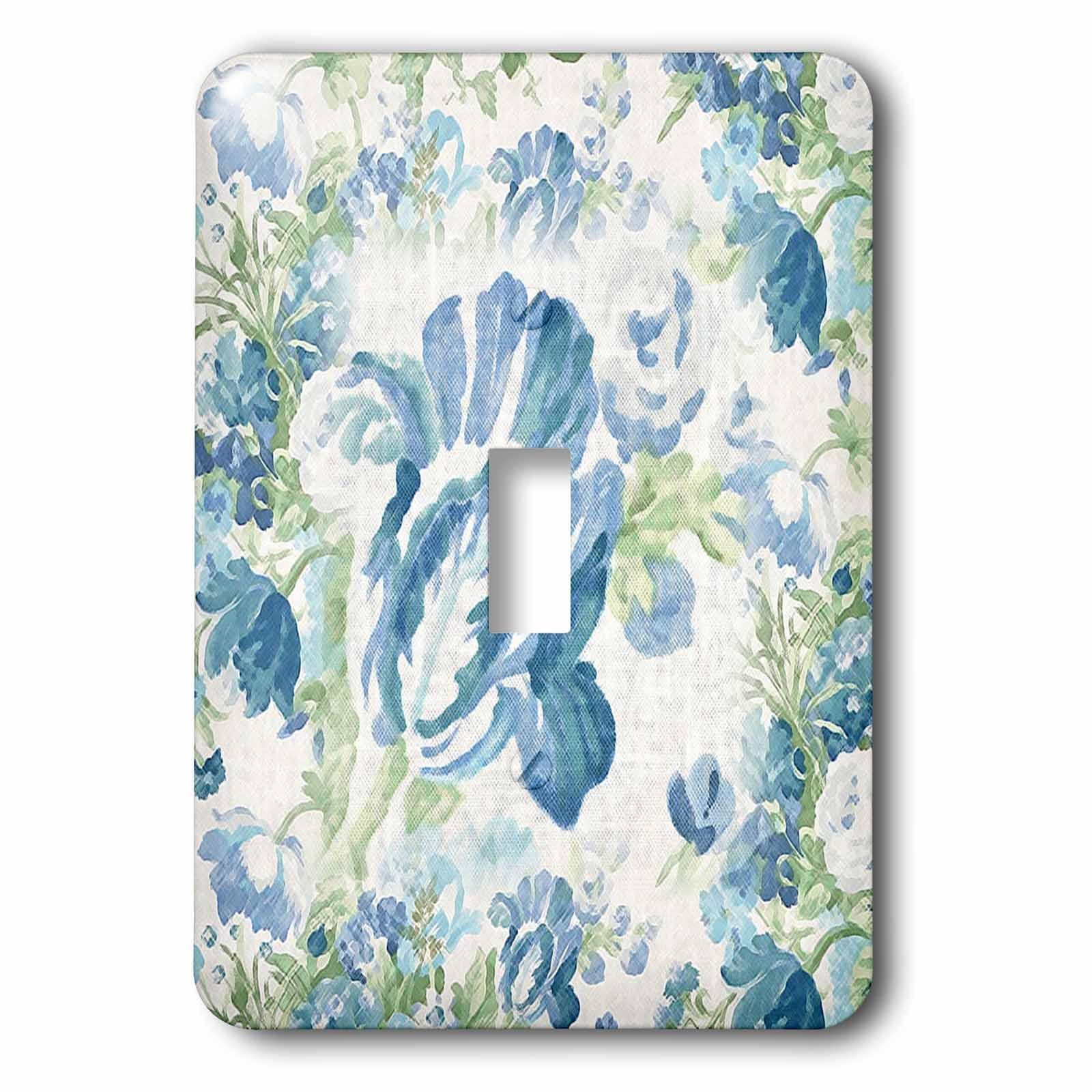 Interrupteur à bascule simple victorien motif floral bleu et vert finition premium durable