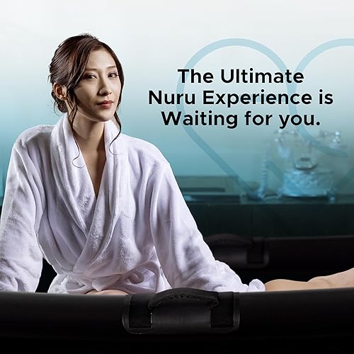 Miniatura 6 de Hoja de Masaje Nuru Inflable con Asas y Lados Inflables  PVC Negro Duradero Impermeable  210 x 156 x 16 cm, 83 x 61 x 6 pulgadas  Protección Contra