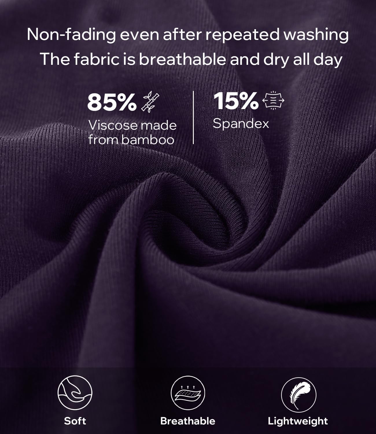 Men's Bamboo Underwear 4-Pack - Ultra Soft, Anti-Roll Waistband, Tagless Trunks - Image 5