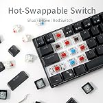 RK ROYAL KLUDGE 60% Mechanical Keyboard, 2.4Ghz/Bluetooth/Wired, Wireless Bluetooth Mini Keyboard 61 Keys, RGB Hot Swappable Red Switch Gaming Keyboard - Black
