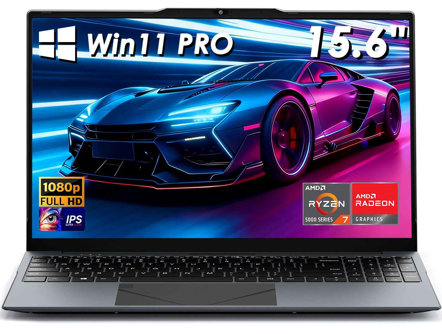 Kayoote Win11pro Ordenador Portátil 16GB RAM DDR4 512GB SSD 15,6 Pulgadas FHD Ryzen 7 5700U Procesador Laptop con USB 3.0 WiFi Bluetooth 5.0 reconocimiento de Huellas Dactilares teclado retroiluminado