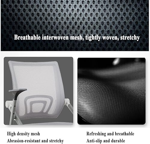 Miniatura 7 de WAEYZ Silla de entrenamiento plegable con tabla de mesa, silla de oficina plegable ergonómica, silla plegable de plástico de acero portátil compacta