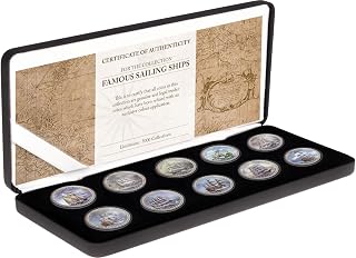 Berühmte Segelschiffe - Kollektion | Cook Islands | Set mit 10 edel kolorierten Münzen | Lieferung in Etui