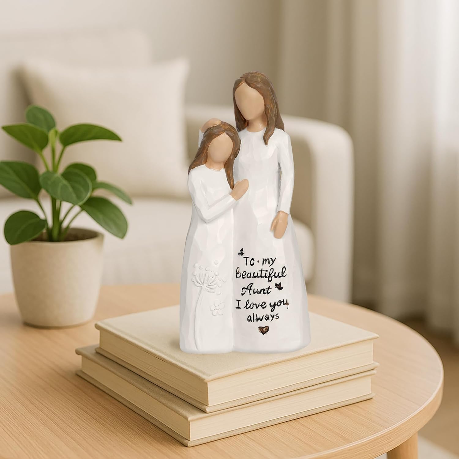 Aunt Gifts, Best Aunt Ever Gifts, Auntie Gift Ideas, Birthday Gift for Aunts from Niece Resin Sculpture Sculpted Aunt Niece Embrace Sculpted Hand-Painted Figurine - Image 2