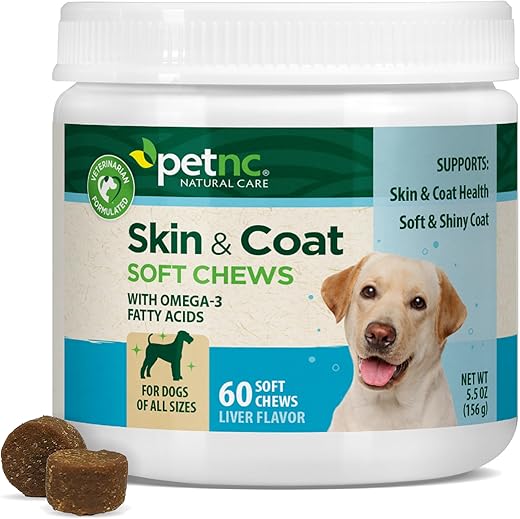 PetNC Natural Care Skin and Coat Soft Chews for Dogs, 60 Count