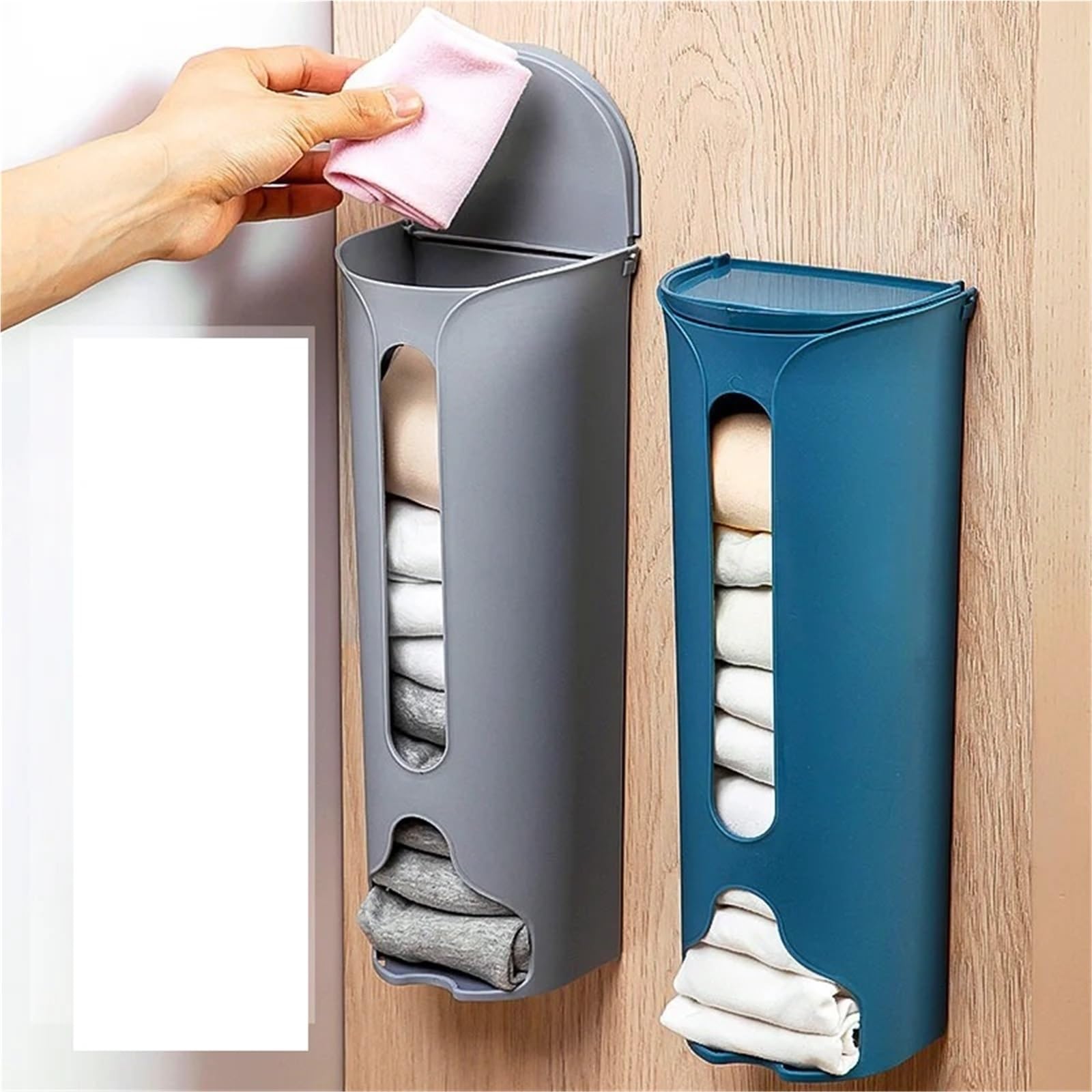 Dispensador De Bolsas De Basura Organizador de bolsas de plástico for cocina, caja de almacenamiento de bolsas de basura for colgar en la pared, bolsa de basura for el baño, dispensador de cubo, herra