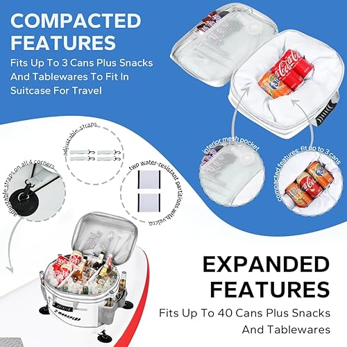 Miniatura 68 de Bolsa impermeable de PVC para cubierta de paddleboard, 40 latas Sup Deck Cooler Bag,Bolsa enfriadora para paddleboard,Bolsa térmica para lonchera