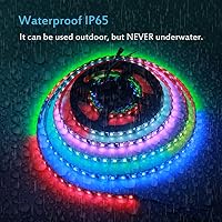 Vista 5 de ALITOVE Tira de luces LED direccionables RGB WS2811 de 12 V de 16.4 pies, 300 LED, color de ensueño, programable, digital, flexible, LED