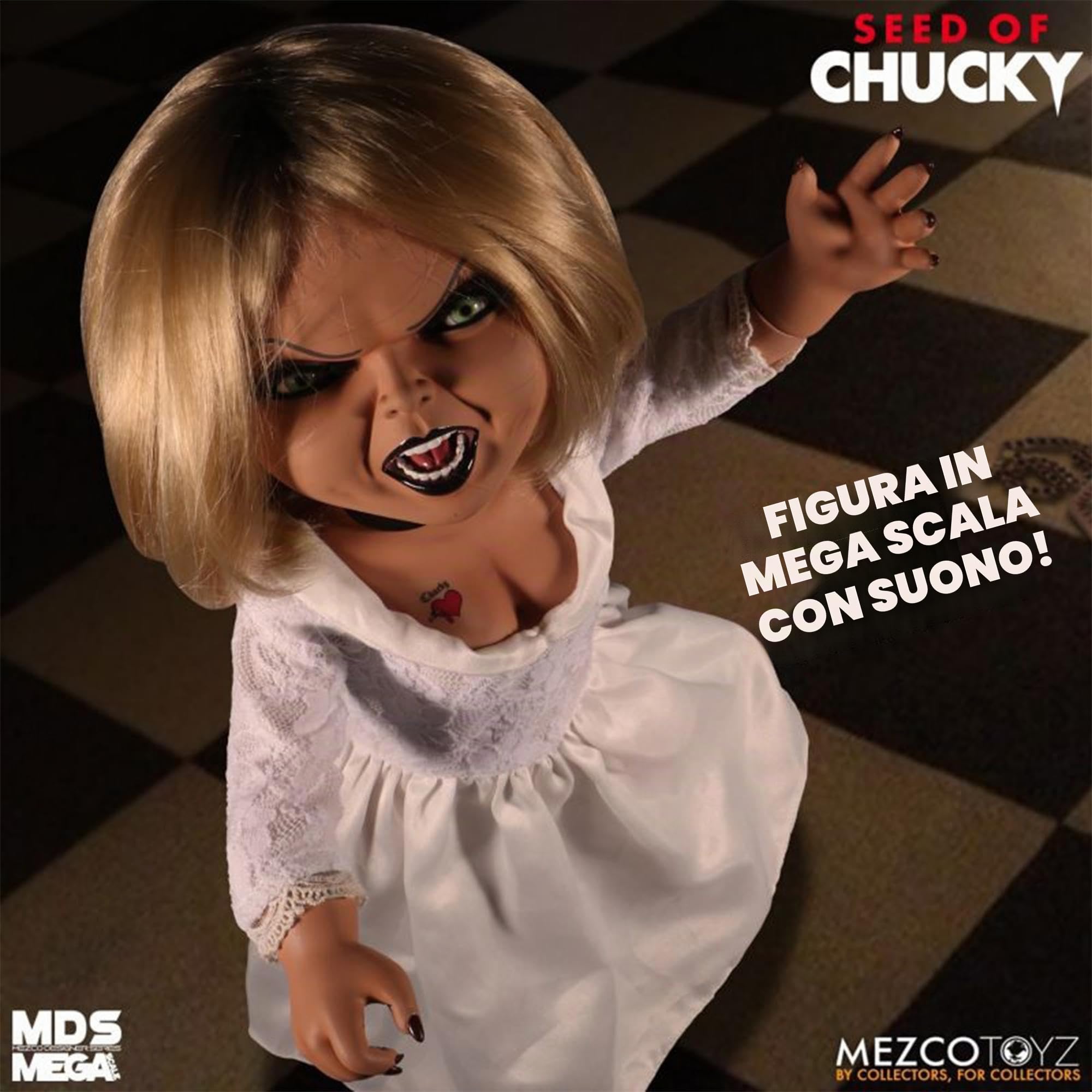 Child's Play Seed of Chucky MDS Mega Scale 15 inch Talking Tiffany Doll, White, One Size