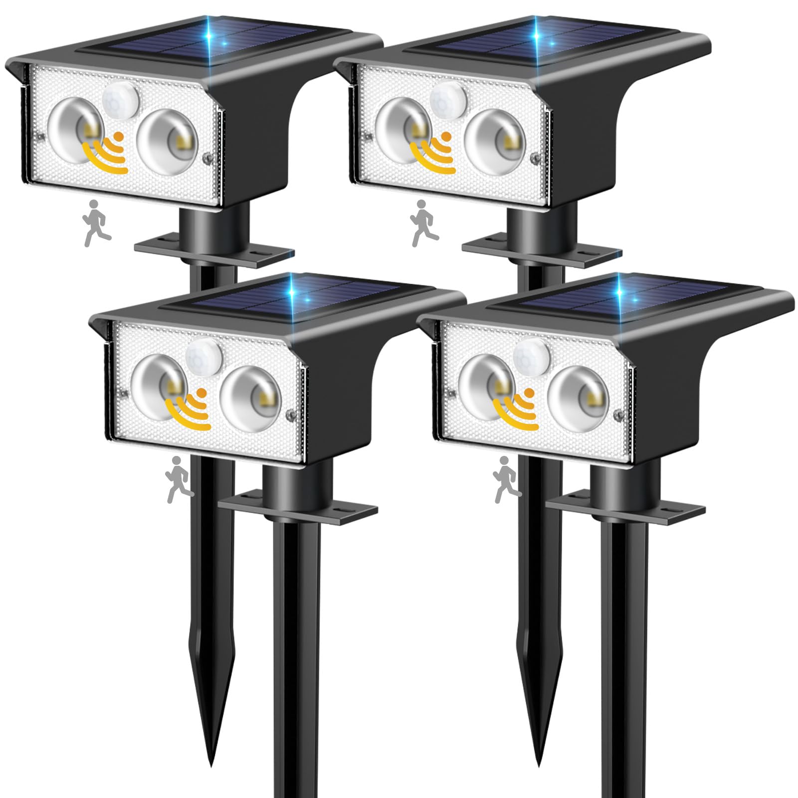 btfarm Solarlampen für Außen mit Bewegungsmelder, 3 Modi Solarstrahler für Außen Garten IP65 Wasserdicht Led Solar Strahler, Solarleuchten Aussen für Eingang Terrasse Treppe