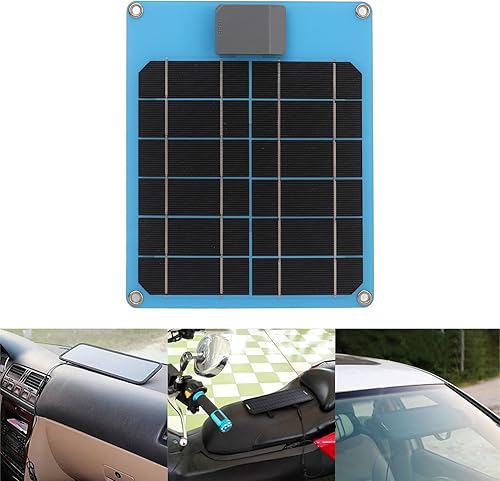 Miniatura 5 de Solar Power Supply Panel, 5W 5V High Efficiency Portable Monocrystalline Waterproof Solar Panel for Car (Blue)