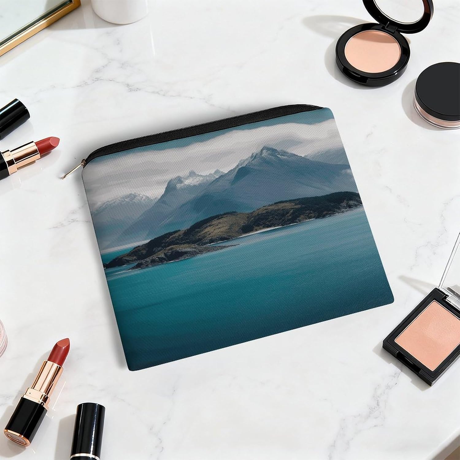 Islands And Mountain Makeup Bag Toiletry Bag Cosmetic Bag image 5