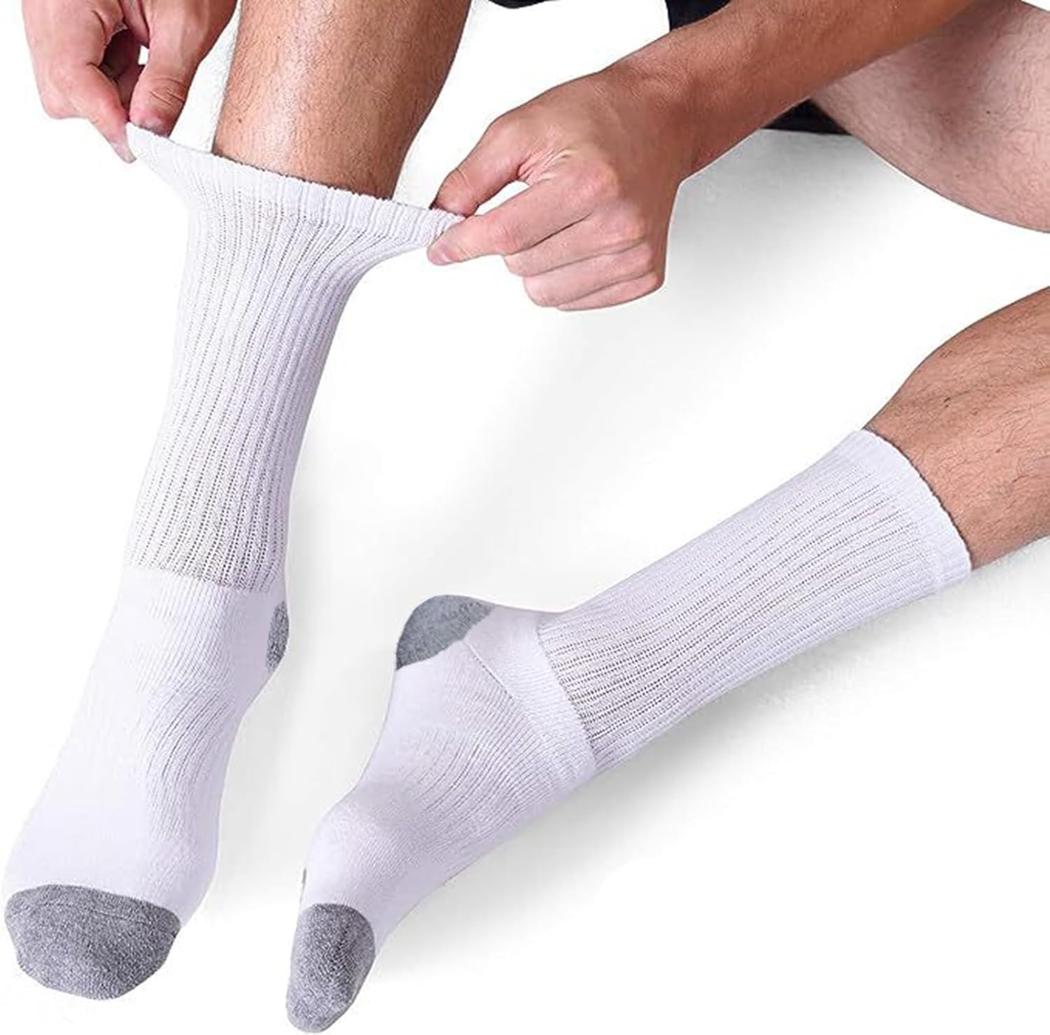 8 Pairs Crew Athletic Socks for Men Moisture Wicking Cushion Crew Socks for Sport Running Traveling - Image 2