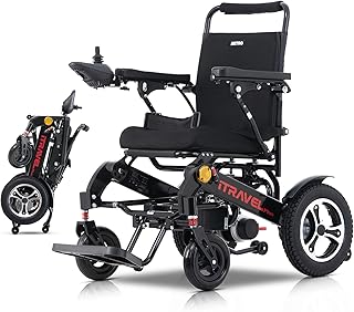 iDFURLF Lightweight Foldable Electric Wheelchair for Adults Seniors, Portable Power Wheelchair 57lbs, Motorized Mobility Wheelchair Scooter w/ 20AH Long Range Battery, 300LBS Capacity Sliver