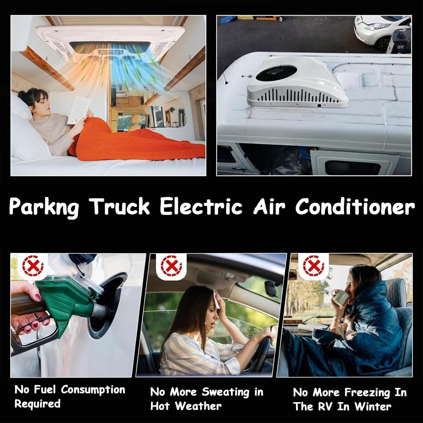 12V/24V DC RV Klimaanlage Intelligente Inverter Dach AC Einheit für LKW Camper Van Leise Kühlung