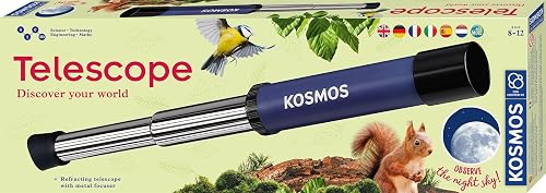 KOSMOS Telescopio 617080, Descubre el Mundo Que te rodea, telescopio con Lente de Aumento de 12x