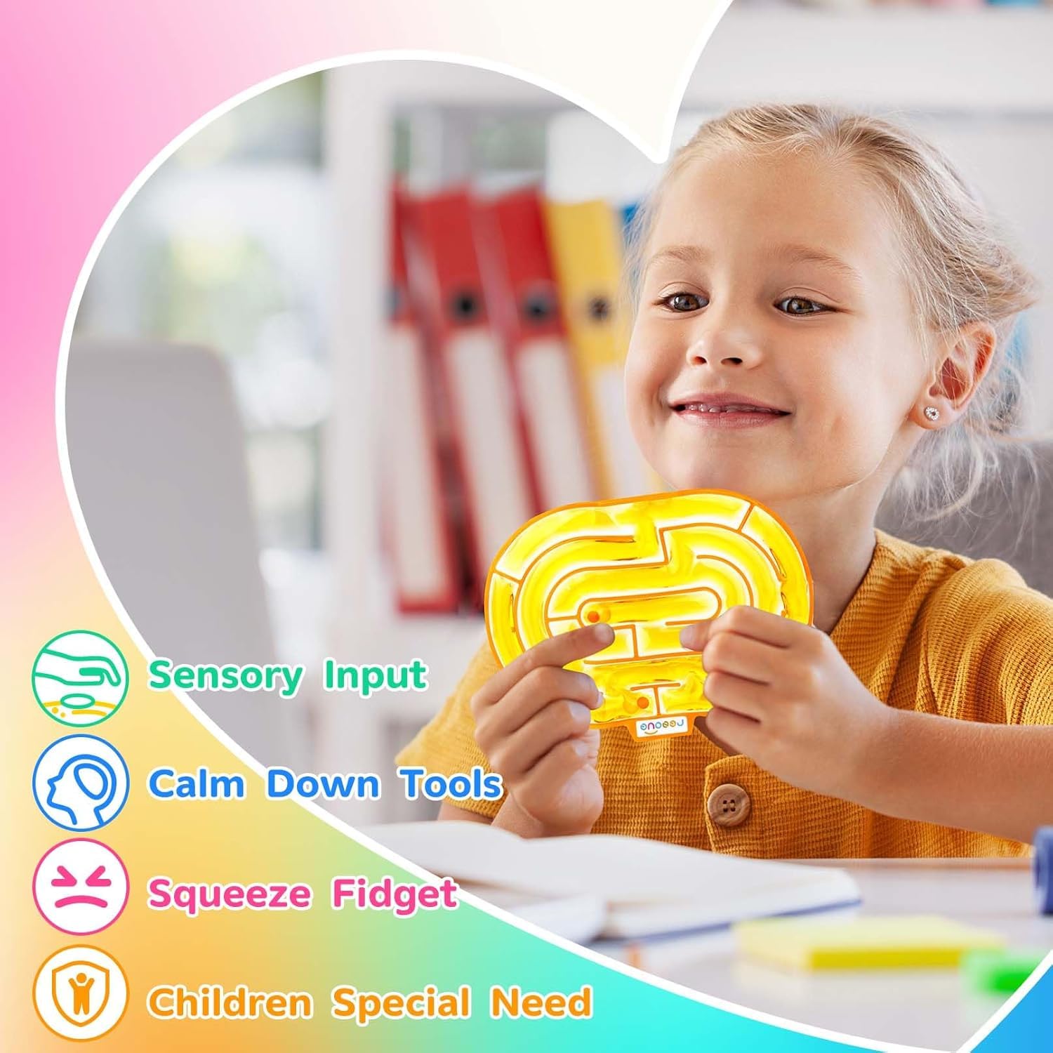 Sensory Fidget Maze Toy for Autism LESONG 6 Pack Sensory Maze Toys Autistic Calming Toys Feeling Toy for Children Kids Gel Filled Squishy Stress Toy for Preschool Special Needs Learning Toys - Image 4