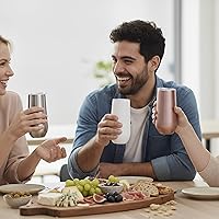 Vista 7 de Sivaphe Juego de 2 copas de champán sin tallo con tapa, acero inoxidable aislado al vacío, tazas de cóctel, reutilizables, método de tostado