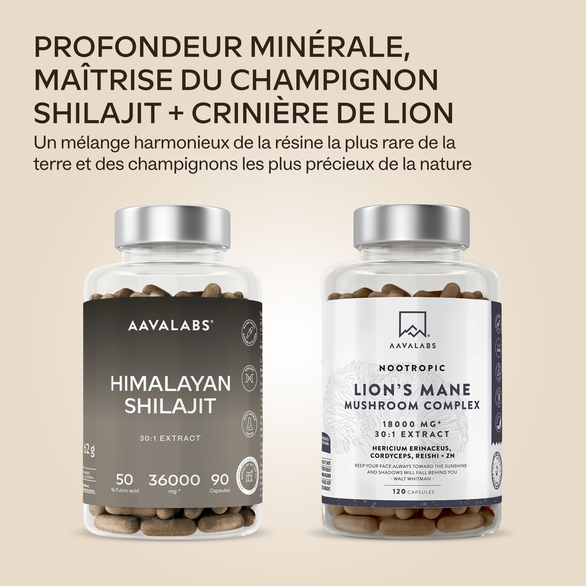 Shilajit Pure Himalaya 36000mg Extrait 30:1 | 50% Acide Fulviques Qualité Premium - Shilajite Energie et Immunité 100% Végétalien, Pur, Sans Additifs - 90 Pure Himalayan Shilajit Gélules
