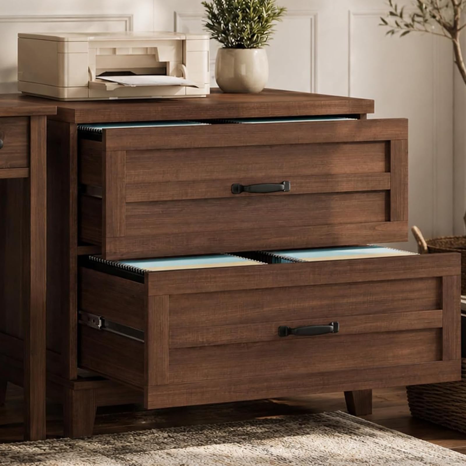 Garvee 2 Drawer Farmhouse Lateral File Cabinet