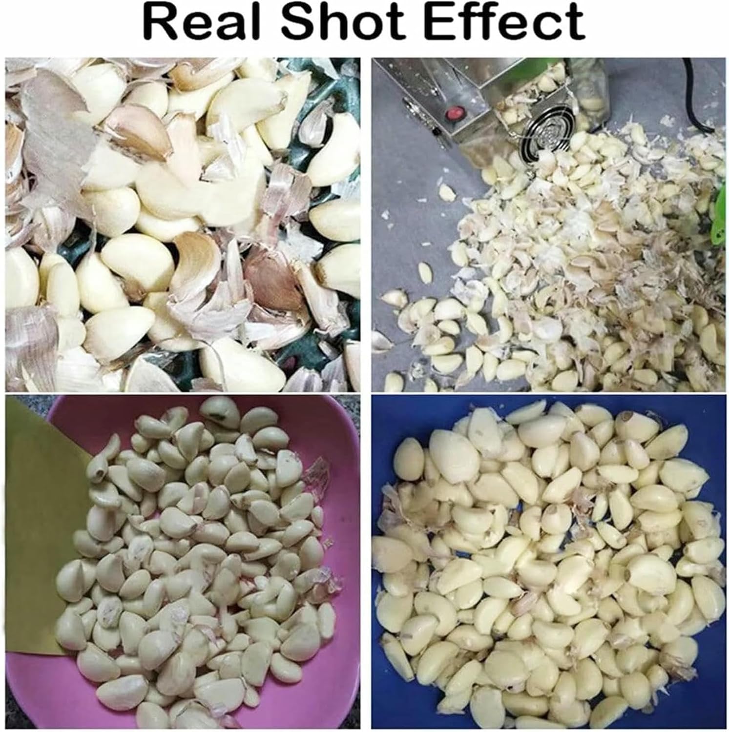 Garlic Peeling Machine 200W - Electric Stainless Steel Garlic Peeler for Restaurant & Kitchen, Commercial Grade Tool - Hopper 25KG/H