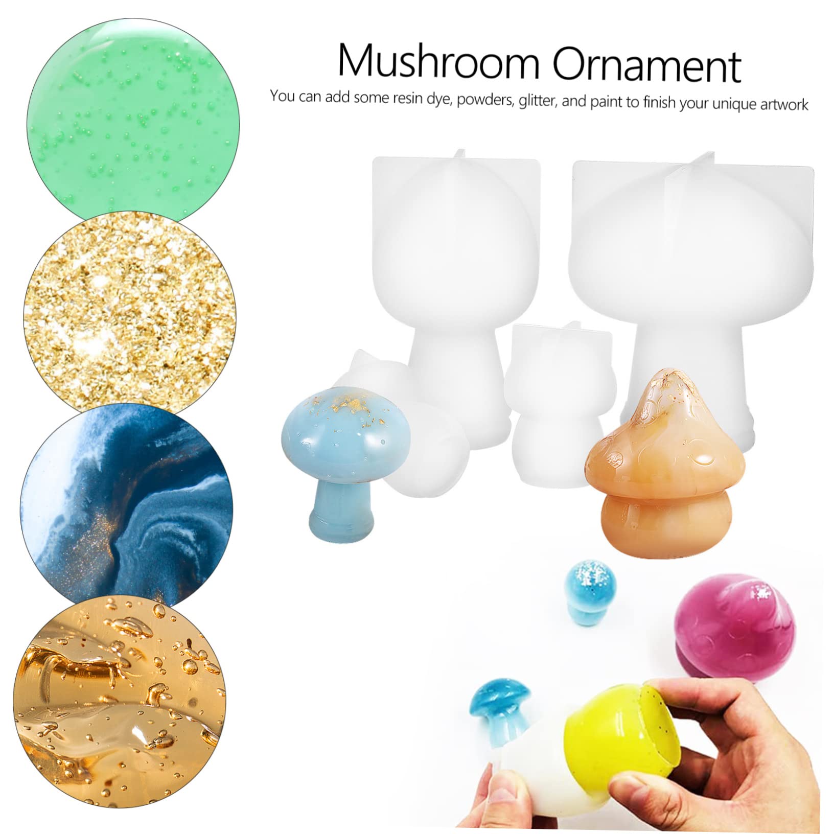 STOBOK 10pezzi Stampi Per Funghi in Silicone Per Resina Epossidica Fai Da Te Stampi Per Artigianato Creativo Per Decorazioni Da Tavolo Uniche