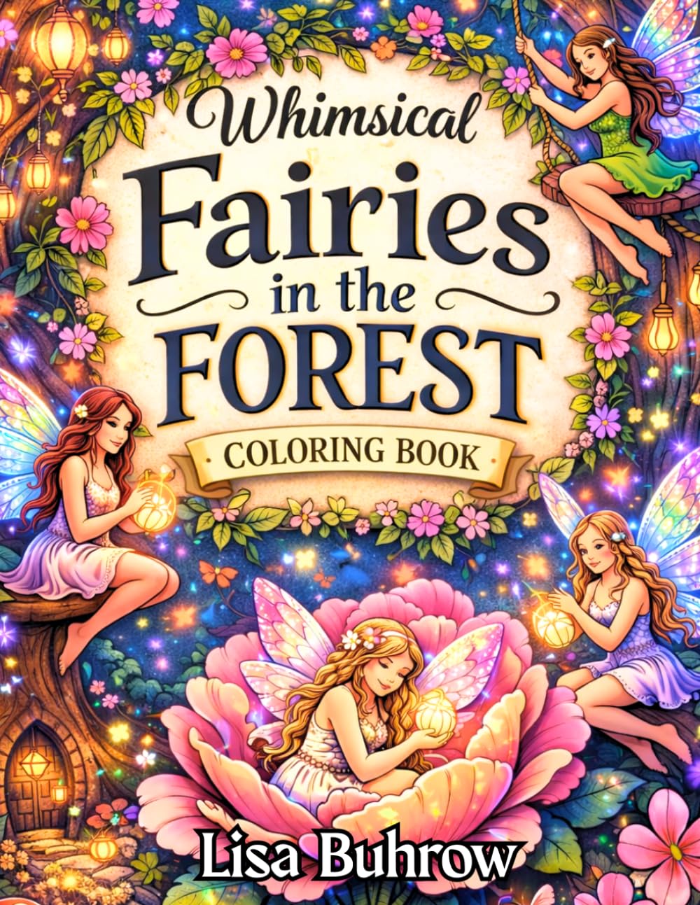 Whimsical Fairies in the Forest Coloring Book