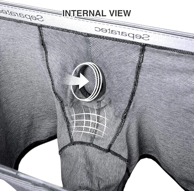 Separatec Men's Dual Pouch Underwear Comfort Soft Premium Cotton Modal Blend Boxer Briefs 3 Pack3