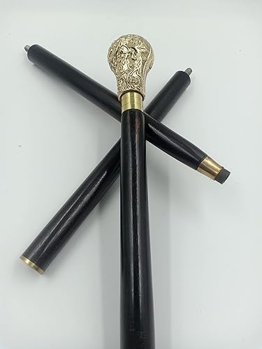 Miniatura 2 de Ali Handicrafted - Bastón de madera para caminar con pomo antiguo, mango Derby de latón, diseño de bastones para caminar vintage