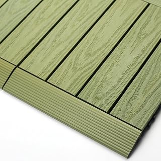 NewTechWood US-QD-SF-ZX-SG 1/6 x 1 ft. Quick Composite Deck Tile Straight Trim in Irish Green (4-Pieces/Box)