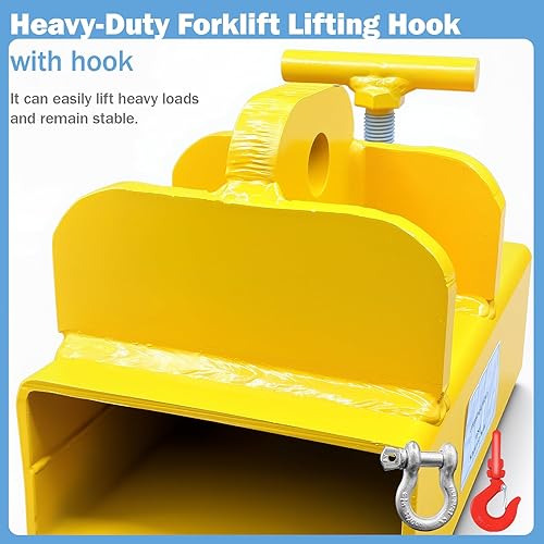 Miniatura 9 de Accesorio de gancho de elevación para montacargas, 5500 libras de capacidad de gancho de elevación de carretilla elevadora, Grúa móvil de carretilla