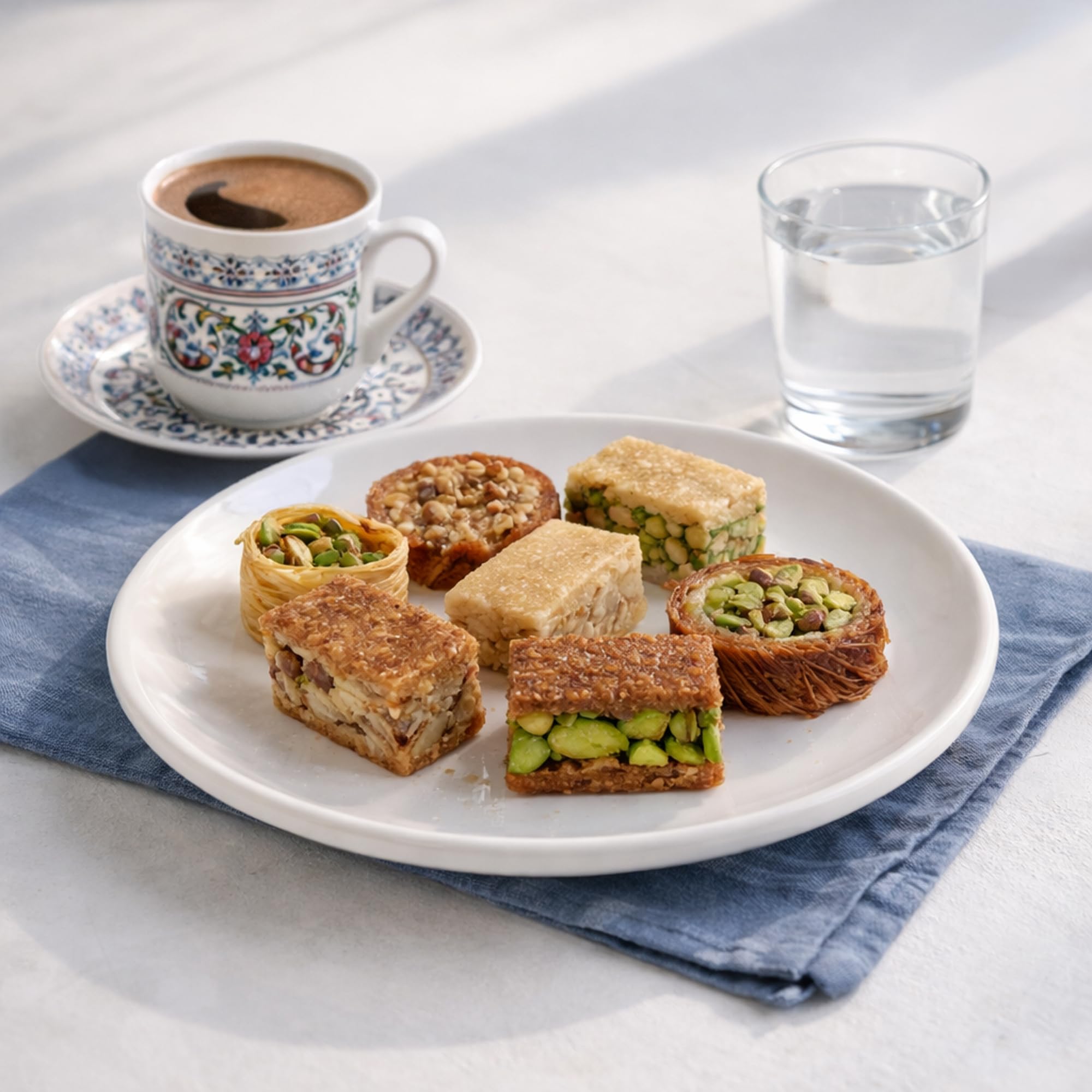 Petek Coffret Pâtisseries Baklava Noix et Pistaches – Dessert Turc Kadayif – Assortiment au Miel – Douceurs Méditerranéennes – 26 Pièces 476 g
