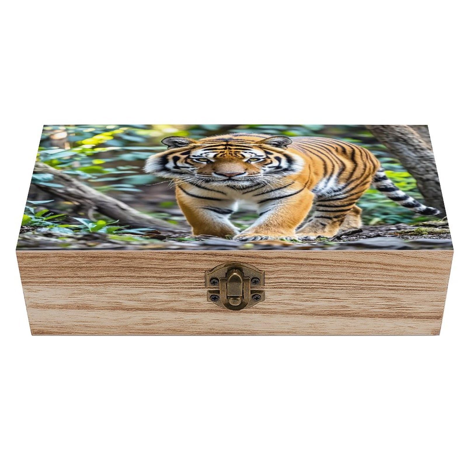 FekiLoot Tiger Wooden Storage Box Exquisite Wood Keepsake Box Vintage Wooden Gift Jewelry Case for Crafts And Photo Storage Boxes