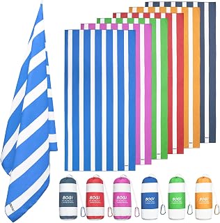 BOGI Microfiber Beach Towel Set, Quick Dry Beach Towel, Lightweight Absorbent Oversized Travel Towel, Sand Proof Compact Pool Towels for Travel Bath Beach Swim Gym Yoga（L 63''x31.5'', XL 79''x35.5''）