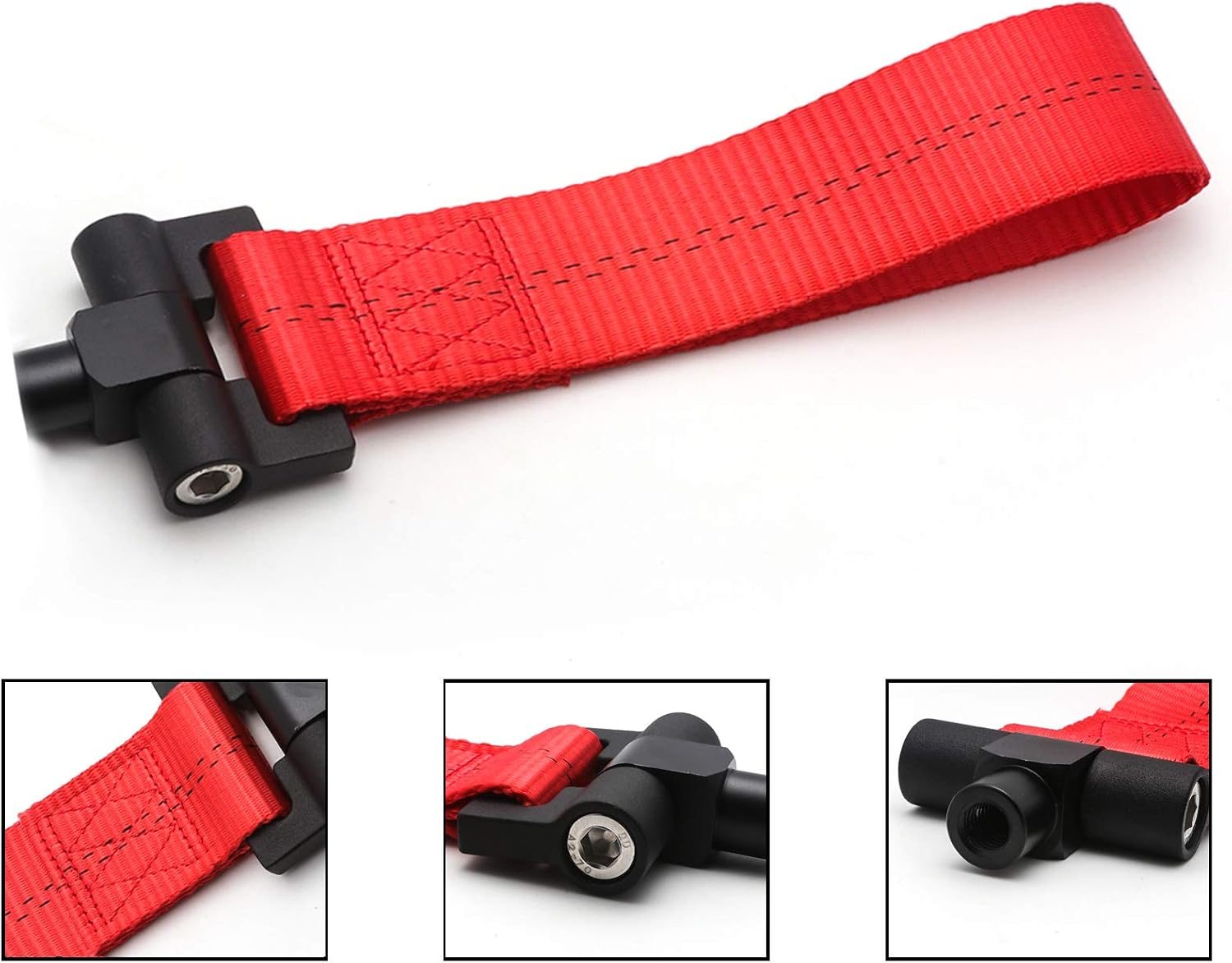 x xotic tech Red Track Racing Towing Strap w/Tow Hole Adapter Compatible with Porsche Carrera 991 911 2013-up