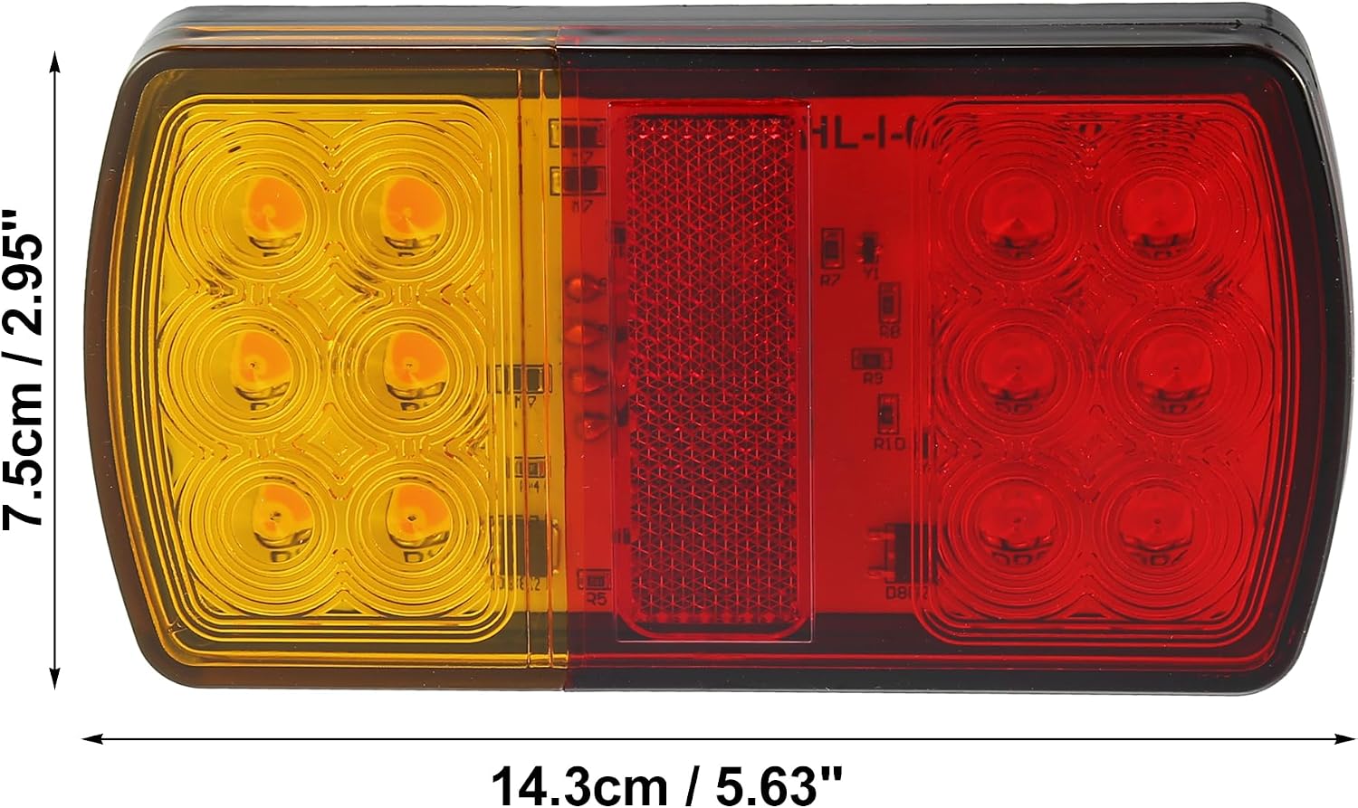 X AUTOHAUX 2pcs 12 LED Trailer Tail Lights 12V-36V Turn Signal Brake Tail Light Universal for Utility Trailer Truck Boat Pickup RV Camper UTV UTE Red Amber