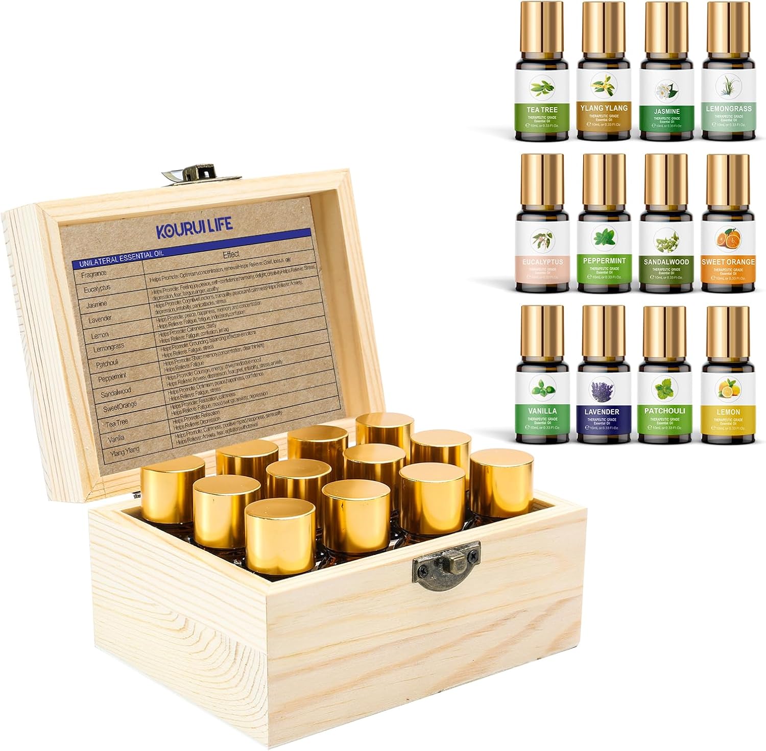 Essential Oils Set, 100% Organic Essential Oil, Lavender, Ylang Ylang, Tea Tree, Eucalyptus Scented Oil, Essential Oils for Diffusers for Home, Candle Making, Humidifiers (12)