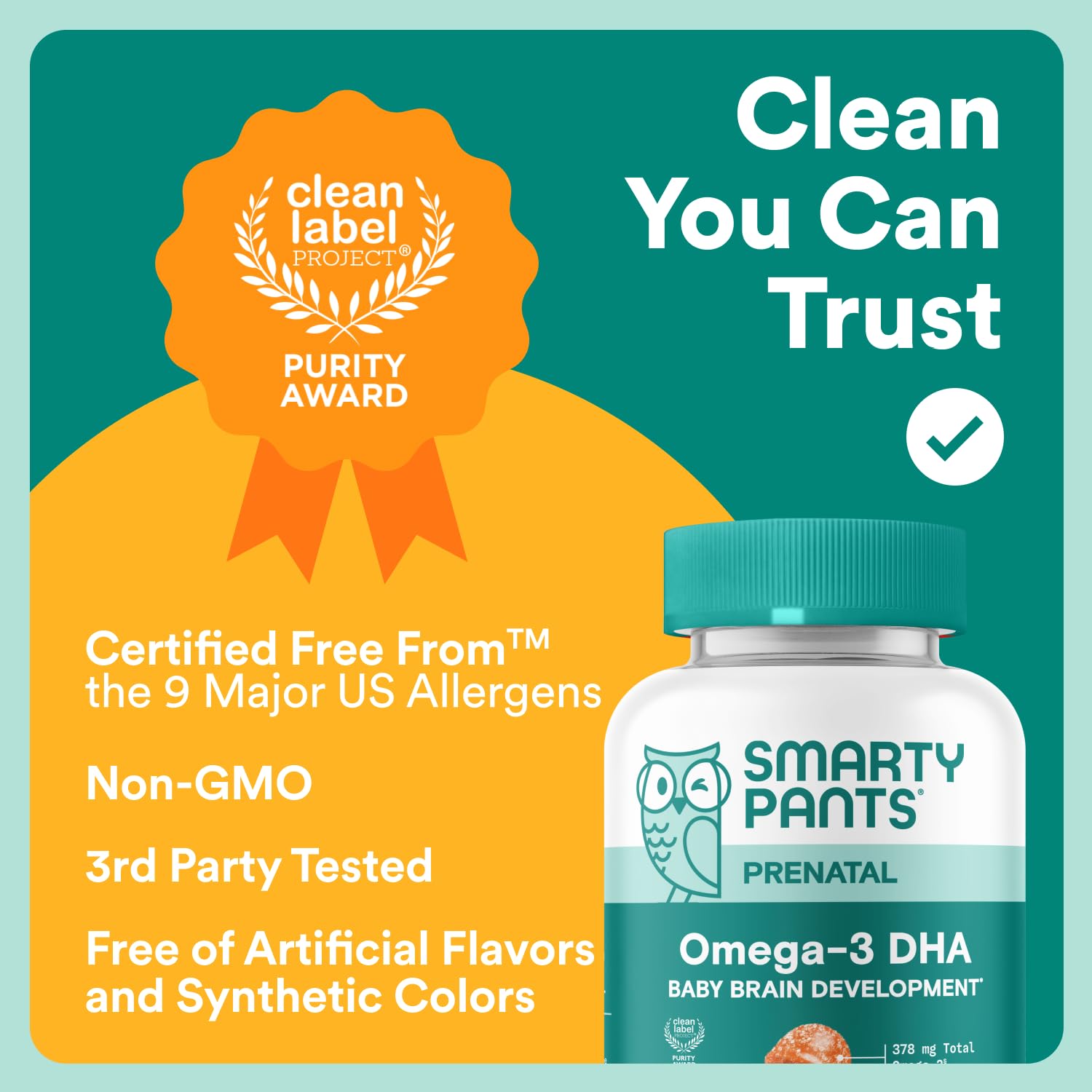SmartyPants Prenatal Omega 3 DHA Gummies, Algal Oil, 120 Ct — Amazon image 5