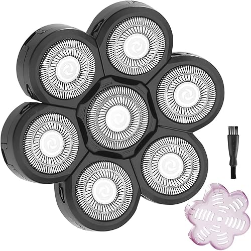 MAWAER Cabezales de repuesto para afeitadora eléctrica 7D, impermeables, fáciles de limpiar, con cepillo de limpieza