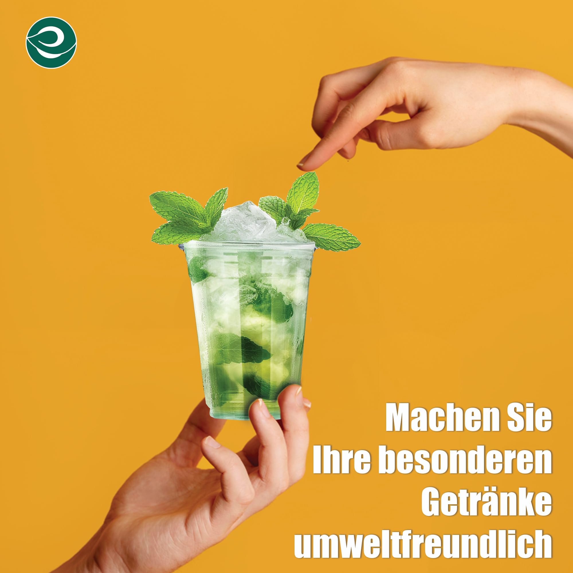 ECO SOUL 100% kompostierbare & biologisch abbaubare, transparente Partybecher | 1000 Stück | 350 ml (12 Oz) | Einwegbecher aus pflanzlichem, umweltfreundlichem Material | Für Hochzeiten & Feiern